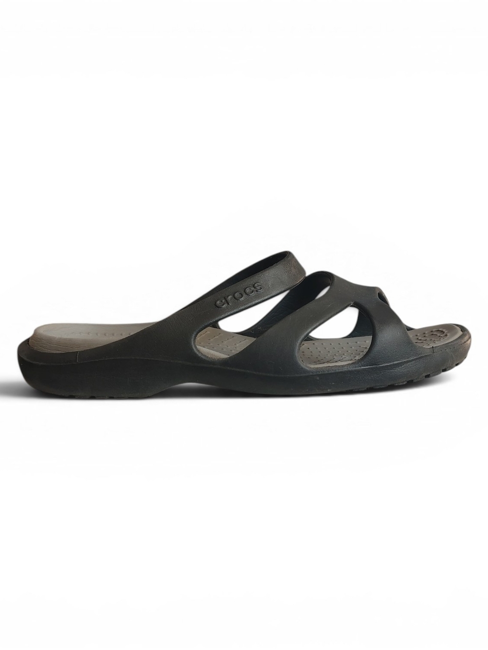 Crocs Meleen Twist Women's Croslite Foam Black Strappy Slide Sandals Size 7